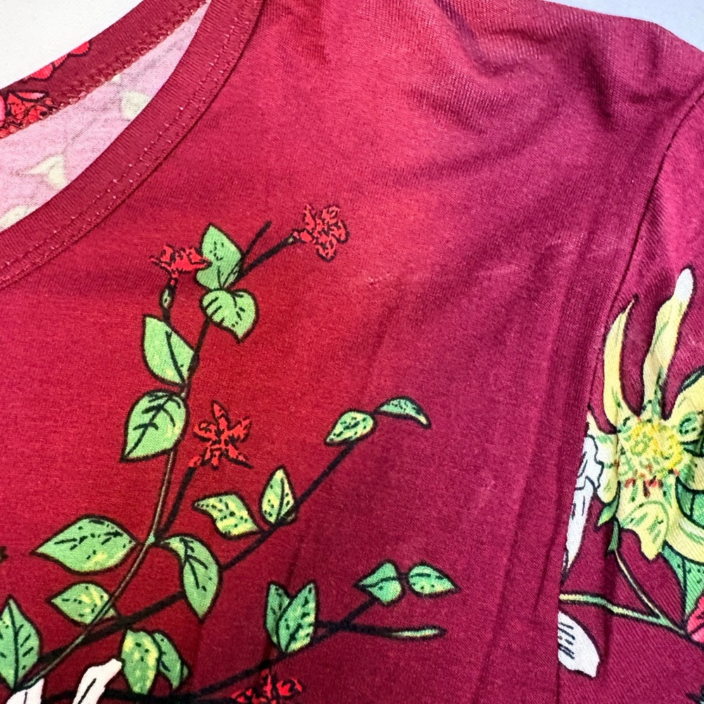 Floral Burgundy short sleeve Maxi Dress - Picture 5 of 5